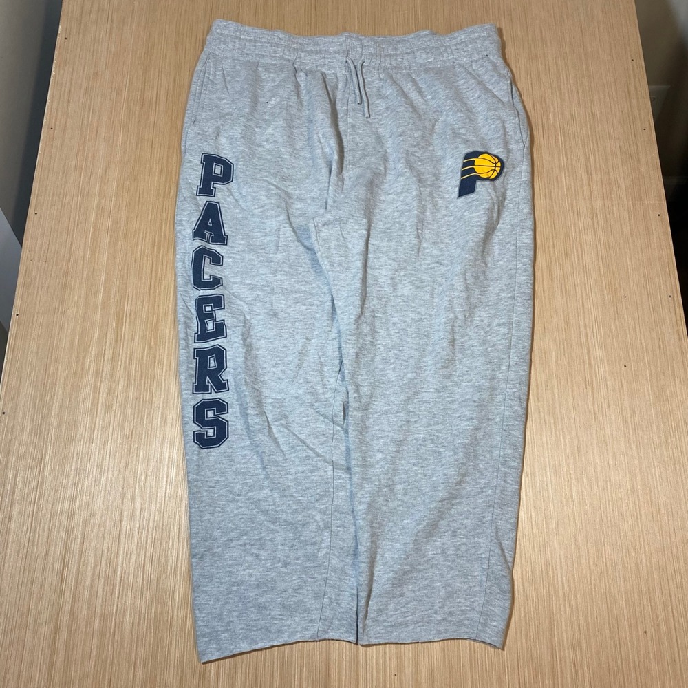 UNK NBA Indiana Pacers Mens 2XL Gray Fleece Sweatpants Basketball Athletic Logo